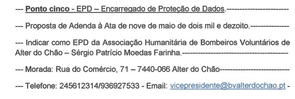 Encarregado Proteção de Dados - Bombeiros de Alter do Chão