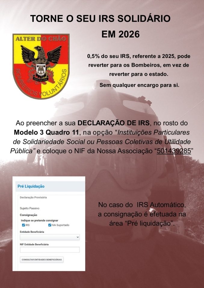 Consignação IRS - Bombeiros de Alter do Chão